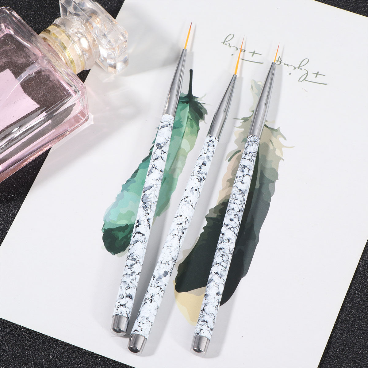 Brush Bristle Set - 3-teiliges Nail-Art Pinsel-Set Feine Liner-Pinsel mit