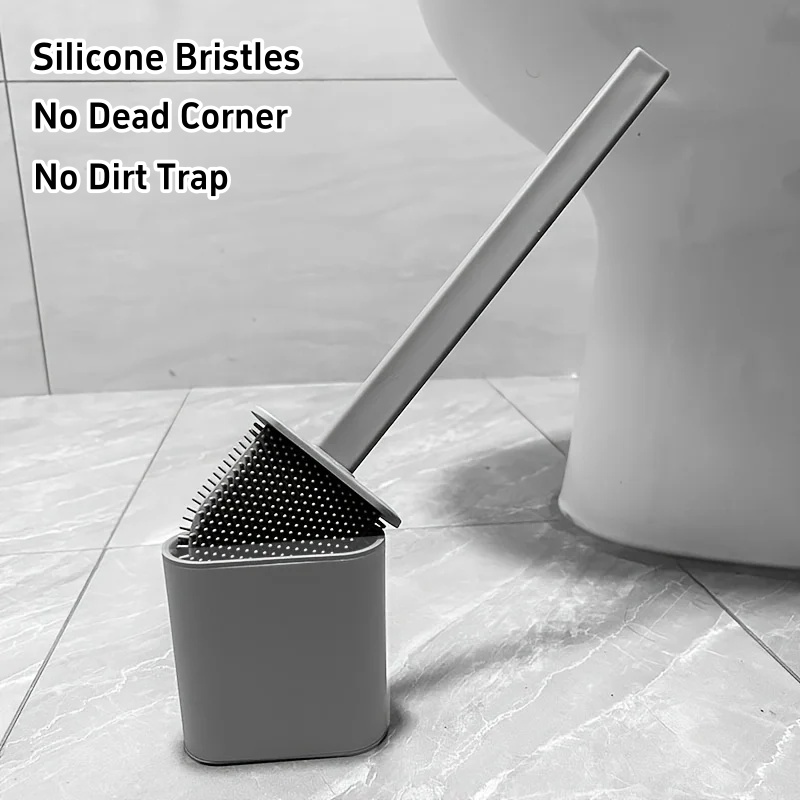 Brush Bristle Set - Toilettenbürste mit Wasserdichtem Boden, Silikon-WC-Bürste mit