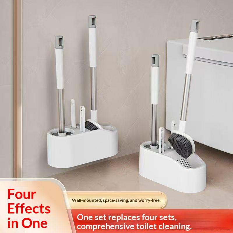 Brush Bristle Set - 1 Stück/Set 4-in-1-Multifunktions-Toilettenbürsten-Set für die Badezimmerreinigung