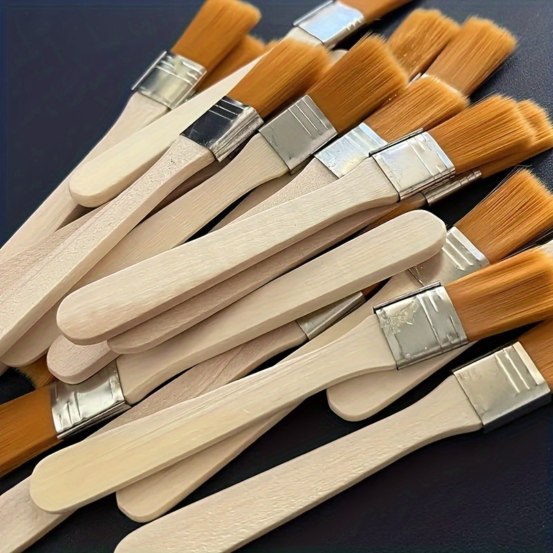 Brush Bristle Set - 10-teiliger Pinsel mit Holzgriff und Nylonborsten