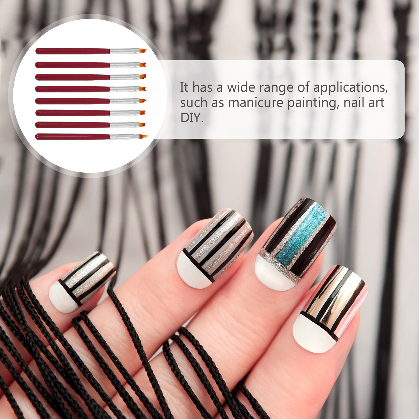 8-teiliges Nail-Art-Pinselset  – Brush Bristle Set Bewertung und Preis